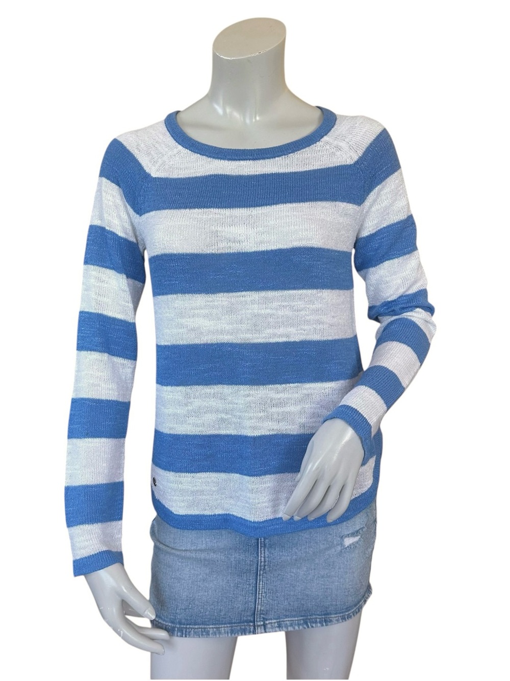 Lilly Pulitzer Blue & White Striped Lightweight Hollin Sweater Size Small
